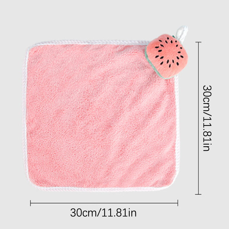 Hand Towel Cute Children'S Hand Towel Dry Handkerchief Absorbent Kitchen Wiper Cloth Coral Fleece Towel With Hanging Loop