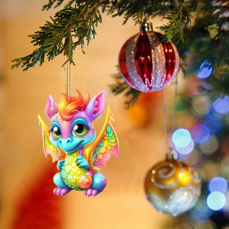 Ornement de Noël de bébé de dragon volant mignon, ornement d'arbre de forme unique, décor à la maison, cadeaux de jouet, fête de Noël, 2023