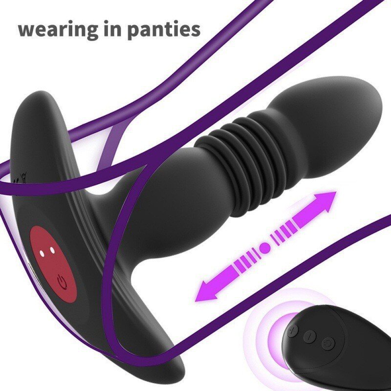 3/5ซม.Telescopic Vibrator Anal Prostate Massager Butt Plug Delay Ejaculation แหวนอวัยวะเพศชาย Masturbator Vibrator เซ็กซ์ทอยสำหรับชาย