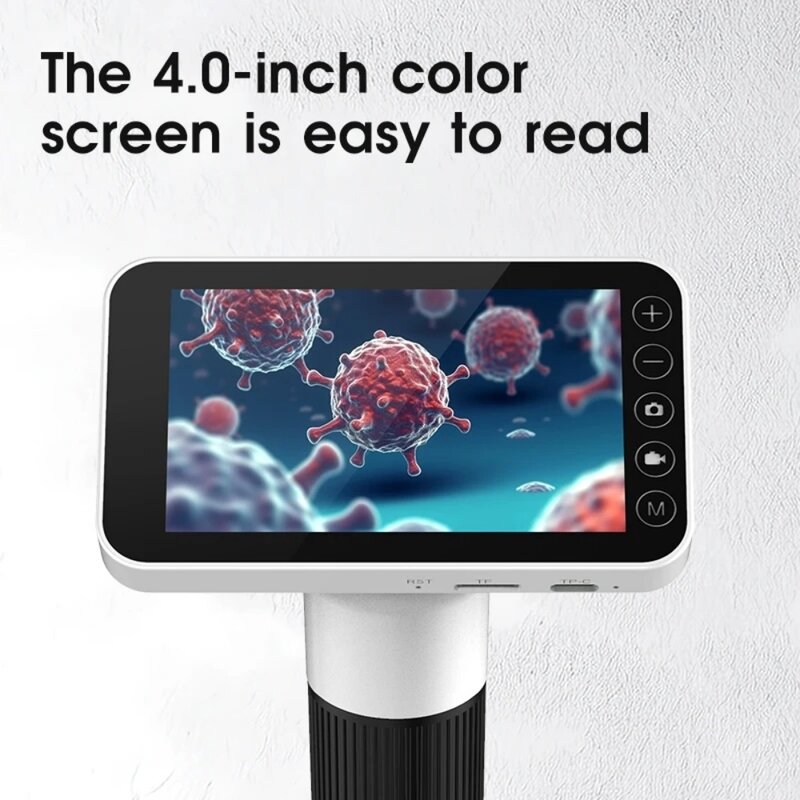 Mikroskop Anak digital 4 inci, mikroskop definisi tinggi LCD dengan layar stereo Foto video