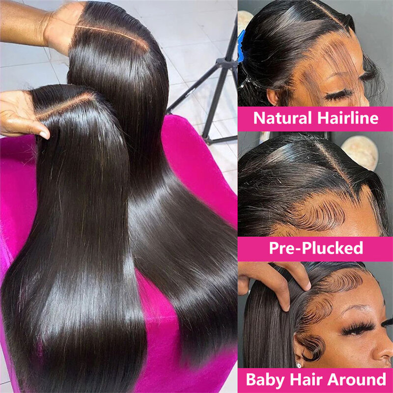 Glueless 4x4 Lace Closure Human Hair Wig Straight Lace Front Wig 13x6 13x4 Lace Frontal Preplucked Human Hair Wigs Ready To Wear