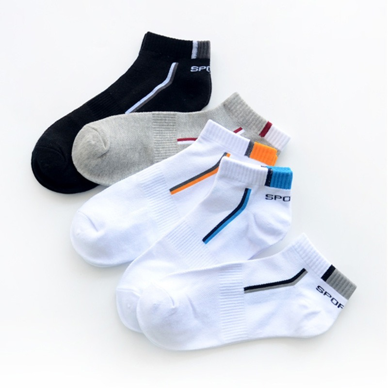 Men Socks Mesh Breathable Short Casual Socks Color-block Sports Socks Summer Cotton Sports Socks Absorb Sweat Ankle Socks