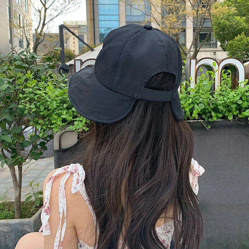 Women's Summer Soft Cotton Sun Protection Bucket Hat Outdoor Beach Adjustable Sun Shade Hat Solid Color Fisherman Hat
