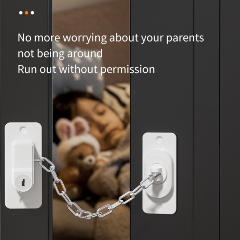 قفل أمان للأطفال للثلاجة وحماية النوافذ ، قفل أمان للأطفال مع مفاتيح وسلسلة قابلة للتعديل