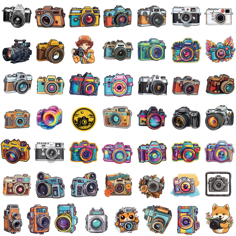 50 Stuks Retro Camera Serie Graffiti Stickers Geschikt Voor Laptop Helmen Desktop Decoratie Diy Stickers Speelgoed Groothandel