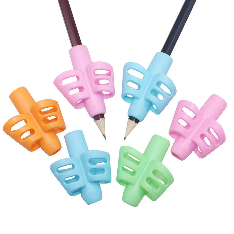 3-10 Pcs Children Writing Pencil Pen Holder Kids Learning Practise Silicone Pen Aid Posture Correction Device for Students