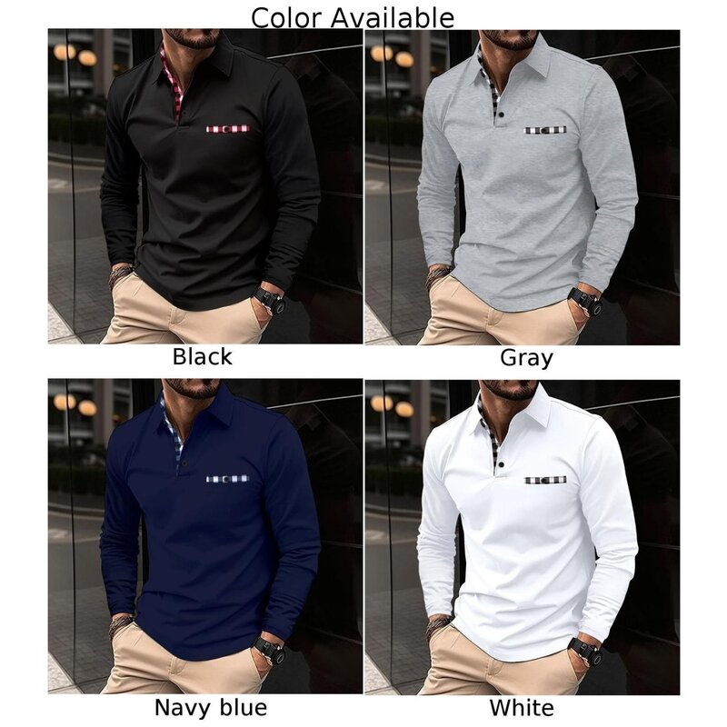 Casual Men's Quick Dry Sport T Shirt  Lapel Collar  Long Sleeve Shirt  Slim Fit  Comfortable and Soft  Suitable for Holiday