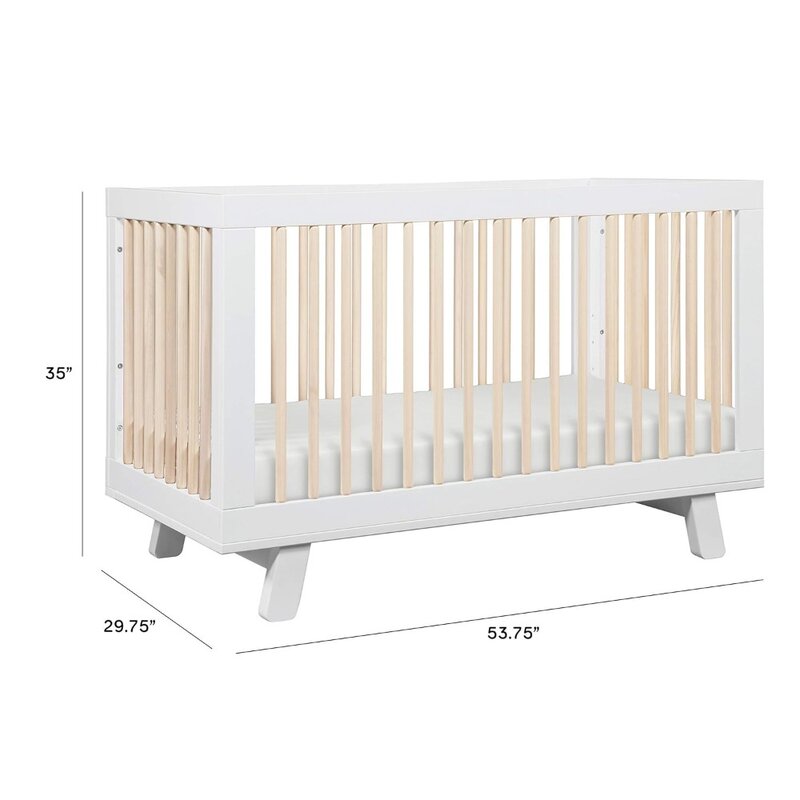 Babyletto-cuna Convertible 3 en 1 con Kit de conversión de cama para niños pequeños, en blanco y lavado Natural, certificado Greenguard Gold