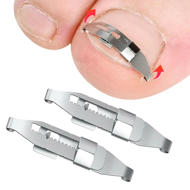 Curvo e compacto carbono aço toenail corrector, Unha Engrown, Conveniente, 2pcs