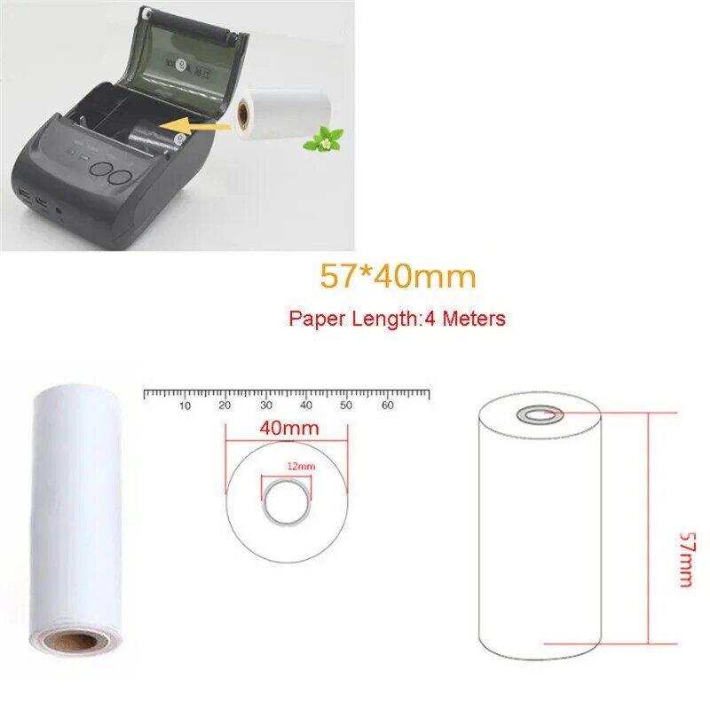 1 Piece 57x40mm Thermal Receipt Paper Roll For Mobile POS 58mm Thermal Printer