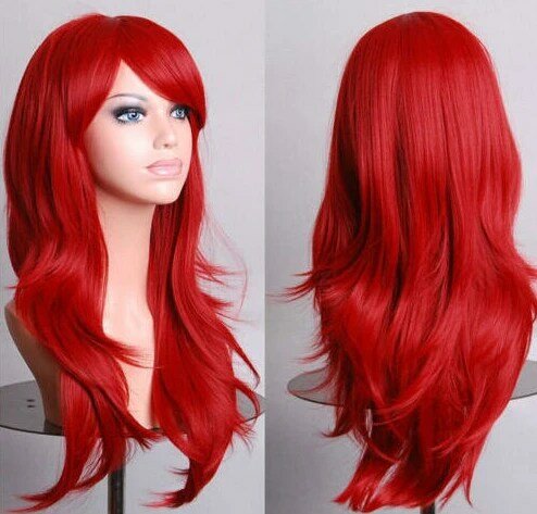 Lady Fashion 70cm Full Curly Wigs Cosplay Costume Anime Party Hair Wavy Long Wig