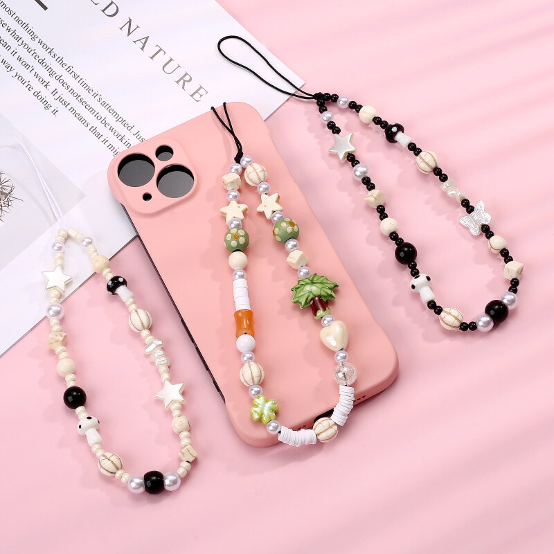Creative Cartoon Cute Butterfly Leaf Cellphone Chain Lanyard For Women Girl Mobile Phone Chain Anti-Lost Phone Case Hanging Rope