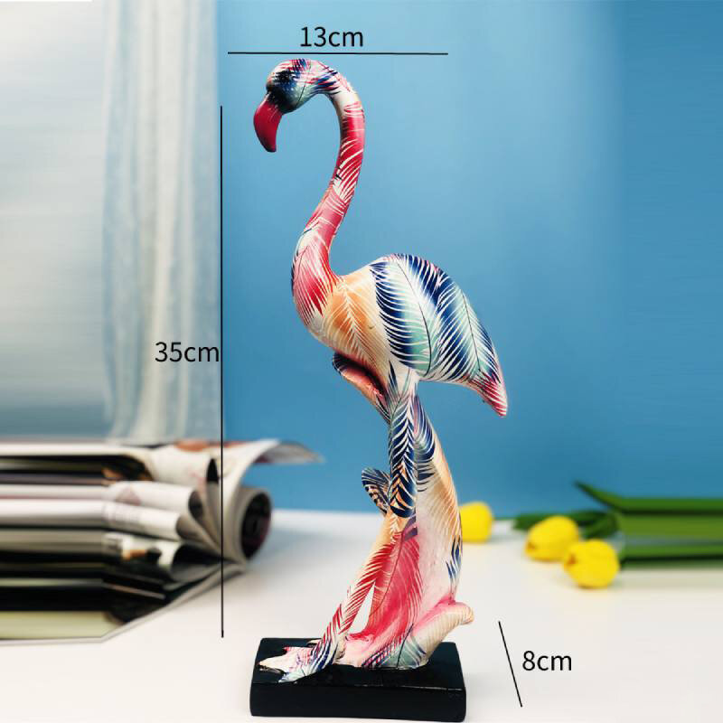 Ermakova Standbeeld Decoratie Woonaccessoires Hars Abstracte Sculptuur Flamingo Sculptuur Model Bureau Decor Beeldjes