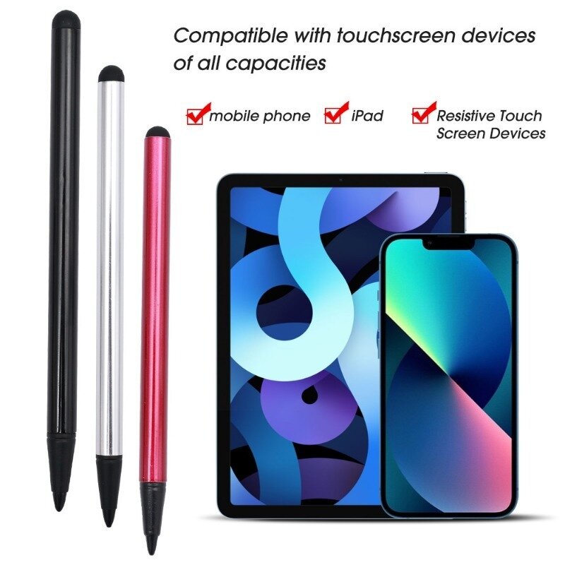Stylet universel pour écran tactile, stylos portables, 2 en 1, iPhone ISub, tablette Samsung, ordinateur portable
