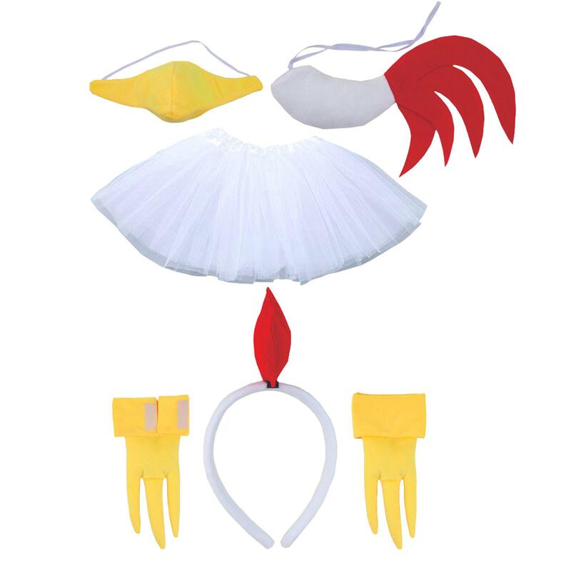 Chicken 3D Animal Costume Cute Easter Chicken Head Hoop Set Farm Animal Costume for Party Christmas Cosplay Prop Supplies Adults