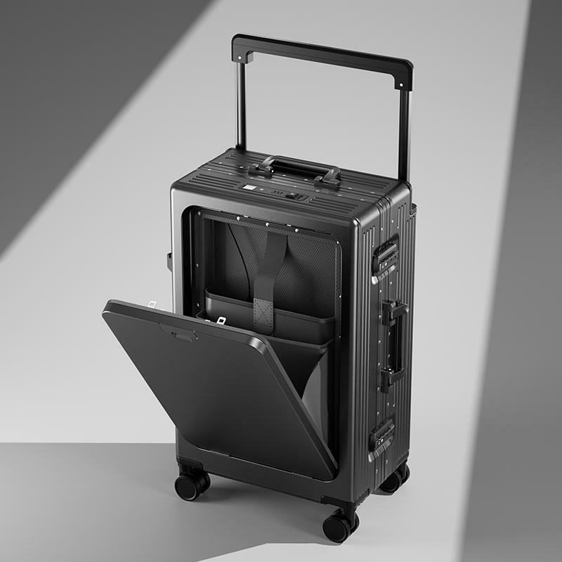 Большой тяговый чемодан для пожилых людей, открывающийся спереди, для путешествий, многофункциональный деловой чемодан, новый компьютер, рабочая сумка, ящик для посадки