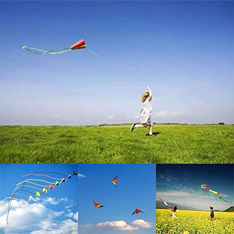 1Pc Buiten Speelgoed Grote Delta Vliegers Staarten Met Handvat Voor Kinderen Kites Nylon Ripstop Albatros Vlieger Fabriek Direct