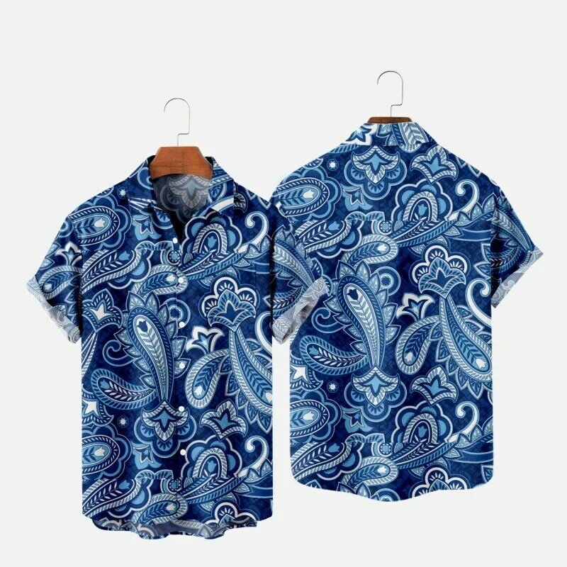 Camisas masculinas moda havaiana camisas 3d impresso confortável casual um botão de manga curta praia roupas de grandes dimensões 1