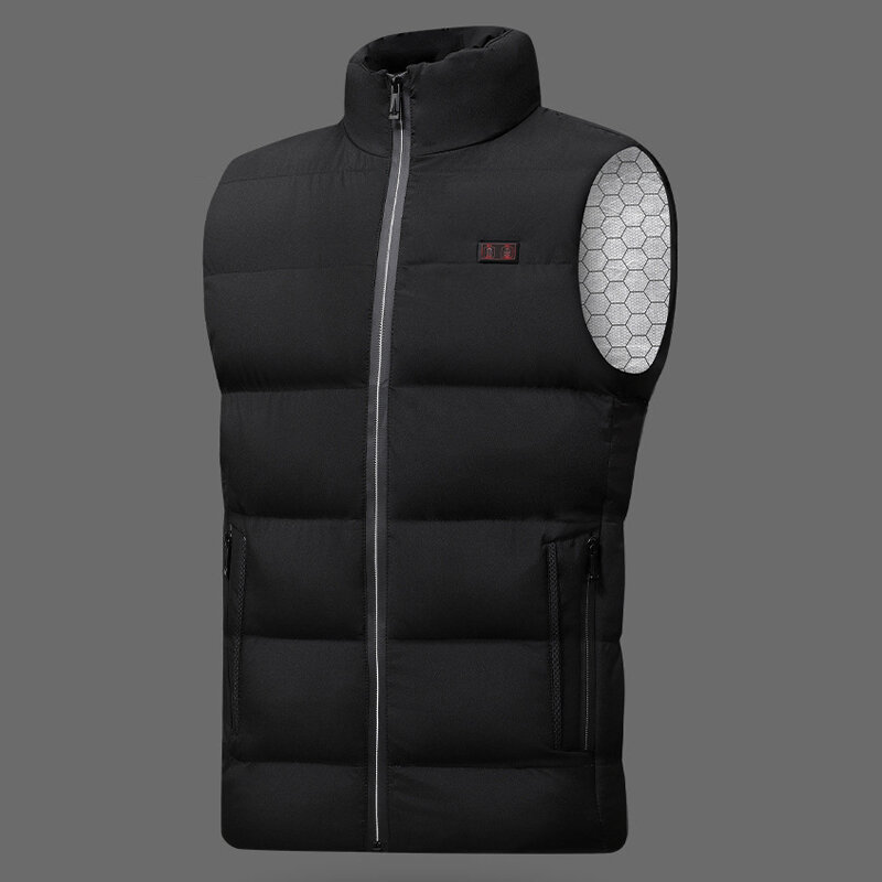 Verwarmde Jas Mannen Usb Infrarood Verwarming Gilet Heren Winter Elektrisch Warm Vest Voor Sport Wandelen Oversized 4xl