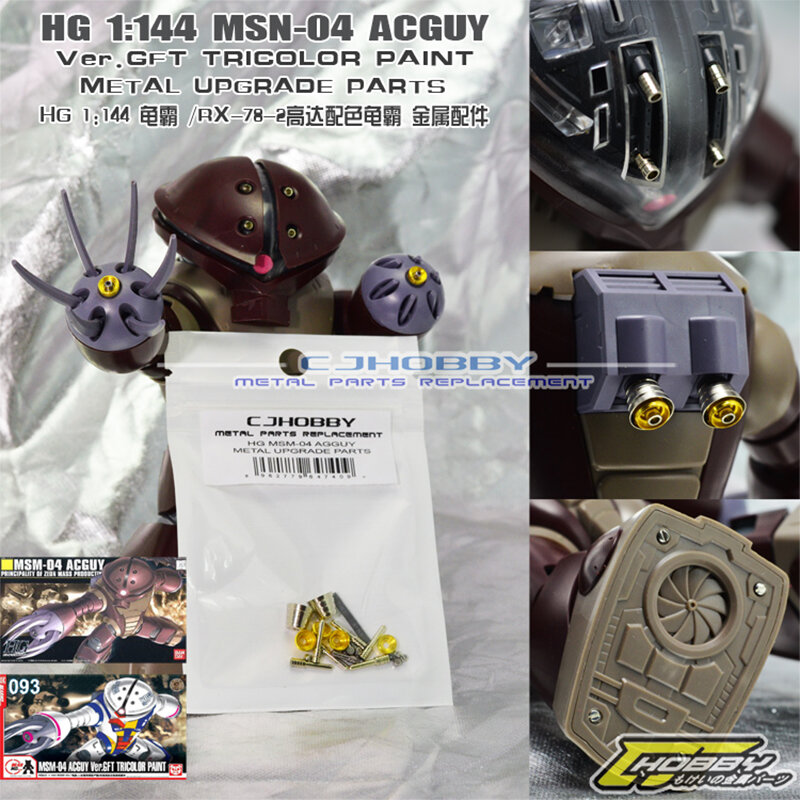 CJ Hobby Detail-up Set para HG ACGUY, Metal Modificação Spout para modelos Mobile Suit, Acessórios Upgrade, 1:144