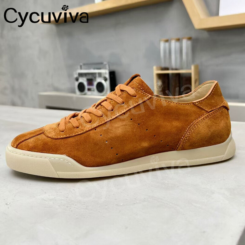 New Arrivel Flat Causal Shoes Men Mules Lace Up pelle scamosciata Spring Bussiness Shoes For Men Round Toe uomo Seankers