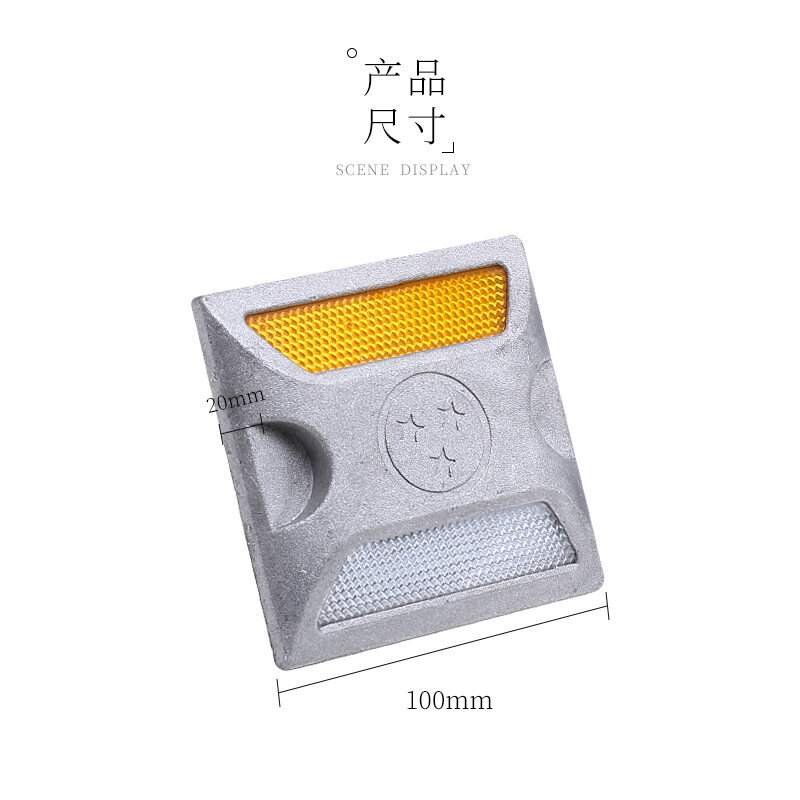 Reflective Road Studs Cast Aluminum Filled with Sand Single and Double-sided Anti Cursor Road Surface Raised Road Signs