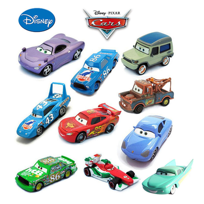 Disney-Alloy Metal Model Car for Children, Lightning, McQueen, Pixar Cars, Mater, Dinoco, Jackson, Tempestade, Axelrod, Aviões, Presente para Meninos, Brinquedo Novo