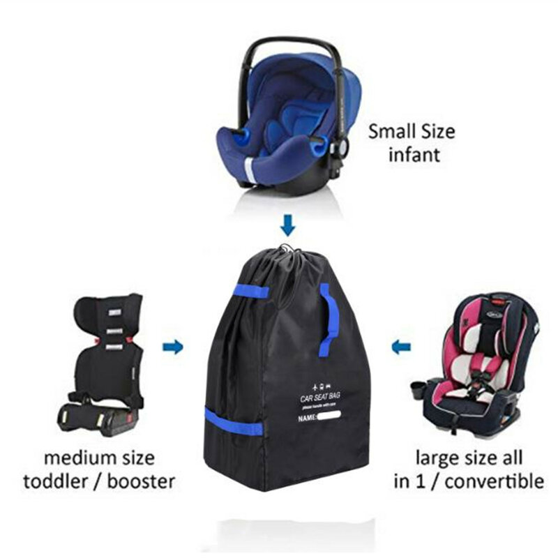 Mochila Universal para asiento de coche, bolsa de almacenamiento de asiento infantil para puerta de avión, bolsa de viaje duradera grande