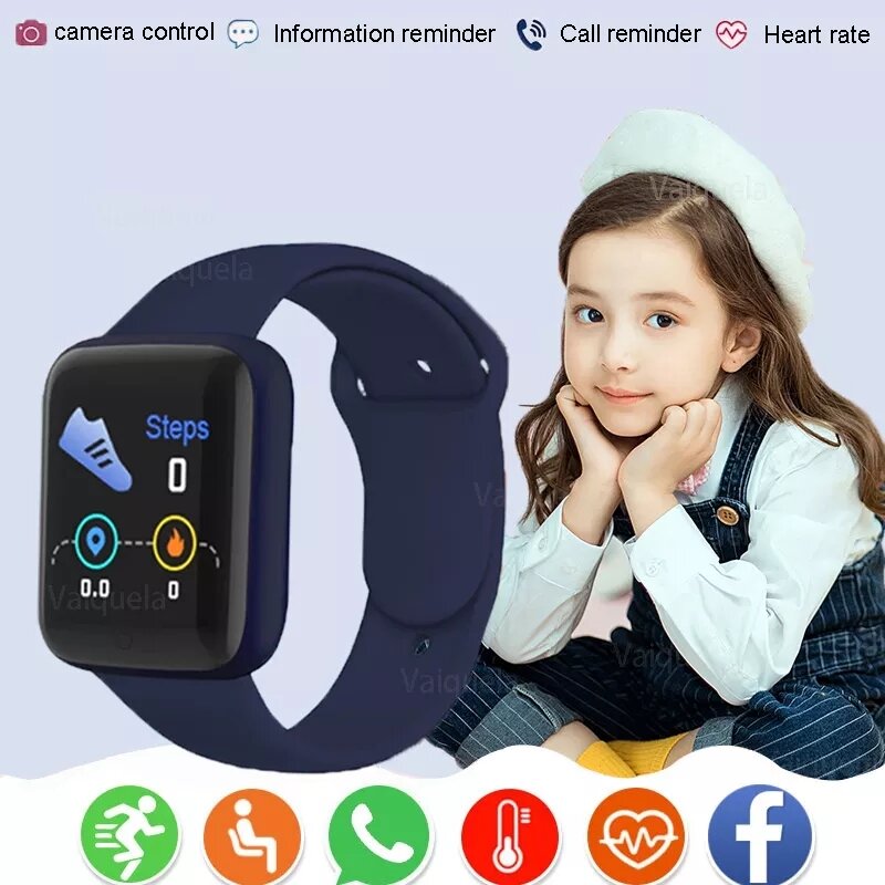Montre connectée Y68 pour enfants, Smartwatch numérique de Fitness, étanche, pour garçons et filles, pour écoliers