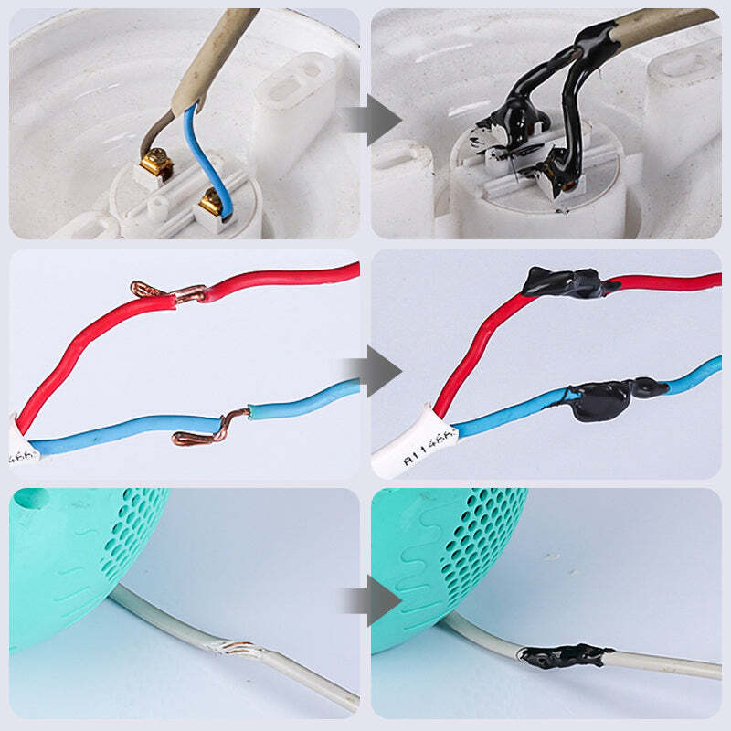 Plester listrik cair tahan air segel isolasi untuk perbaikan kabel listrik lem dengan sikat aplikator tahan UV