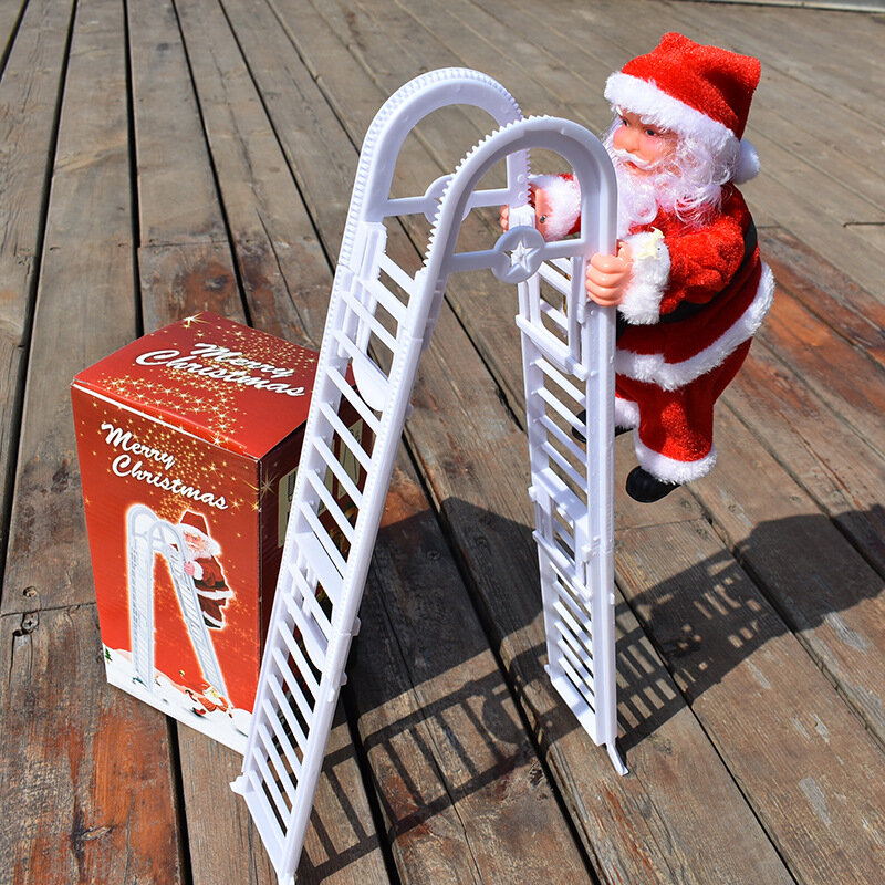 Электрический Санта-Клаус, скалолазающая лестница, Рождественская плюшевая кукла, креативный музыкальный Рождественский Декор, детские игрушки для дома, рождественские подарки на день рождения
