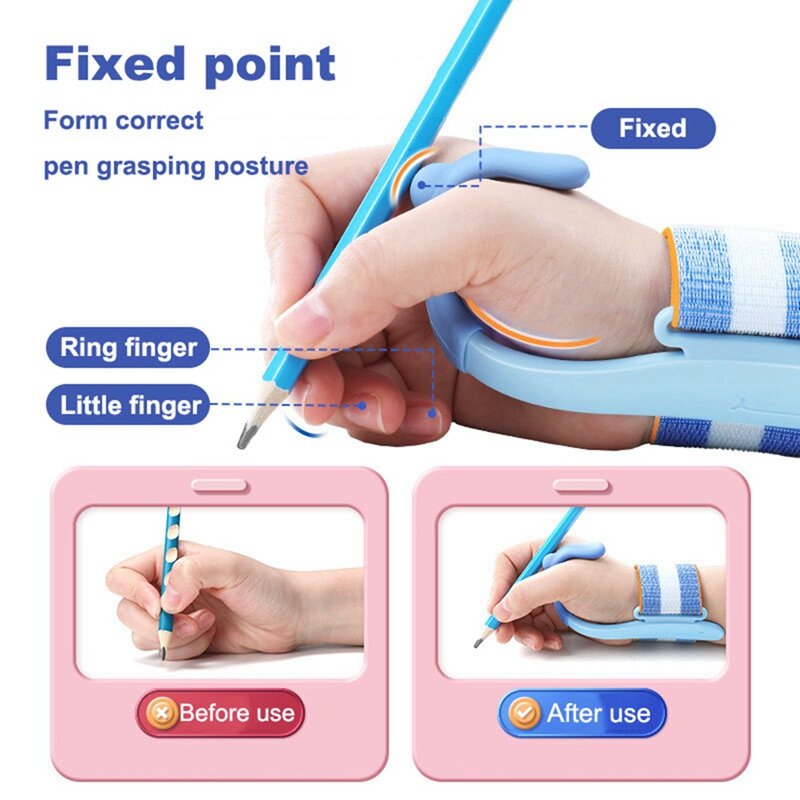 Children's Writing Correction Wrist Poisture Aid Training Holding Pen For Kids Learning Finger Grasp Protector