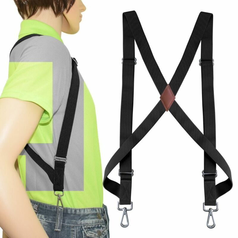 Adjustable Strap Clip Braces Suspenders 2.5cm Width 2 Hooks Trouser Straps Belt Wedding Casual X Shape Elastic Braces Men Women