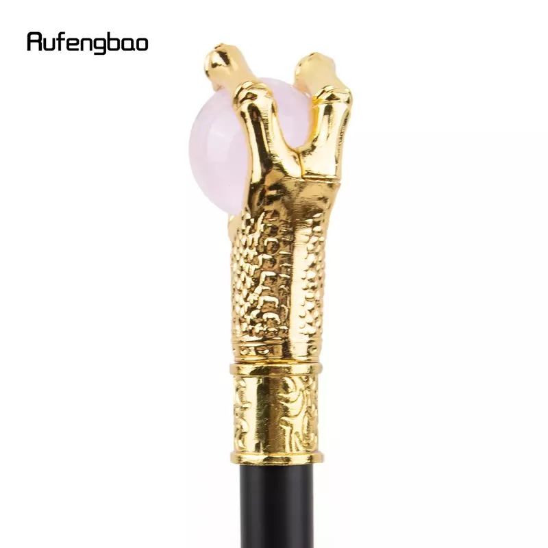 ドラゴンクロー,ピンクのガラス玉杖,装飾的なウォーキングスティック,杖ノブの形をした照明,93cm