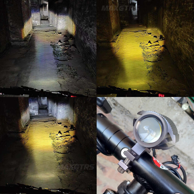 Faro LED superbrillante para motocicleta trimodelo de 15W, Mini lente de proyector para coche, ATV, foco auxiliar para conducción antiniebla