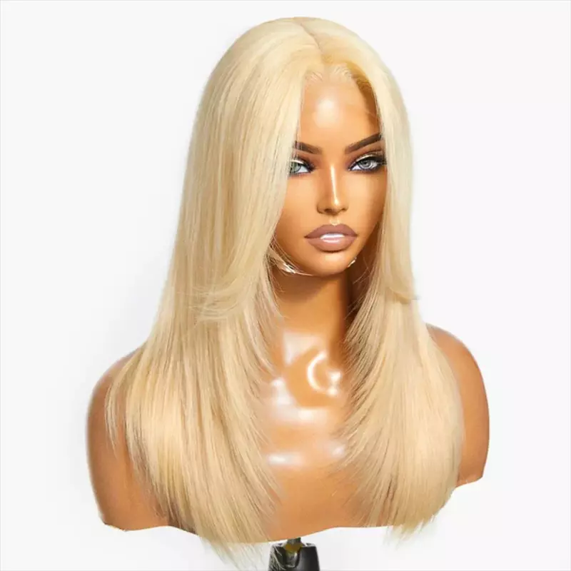 Perruque Lace Front Wig synthétique lisse 13x4 sans colle, perruque colorée, perruque Lace Front Wig, 613
