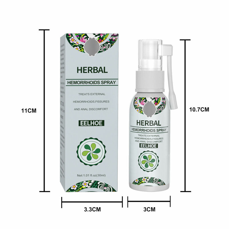 Spray per emorroidi a base di erbe naturali da 30ml Spray per il trattamento di infiammazione delle feci sanguinate per emorroidi e fessure esterne