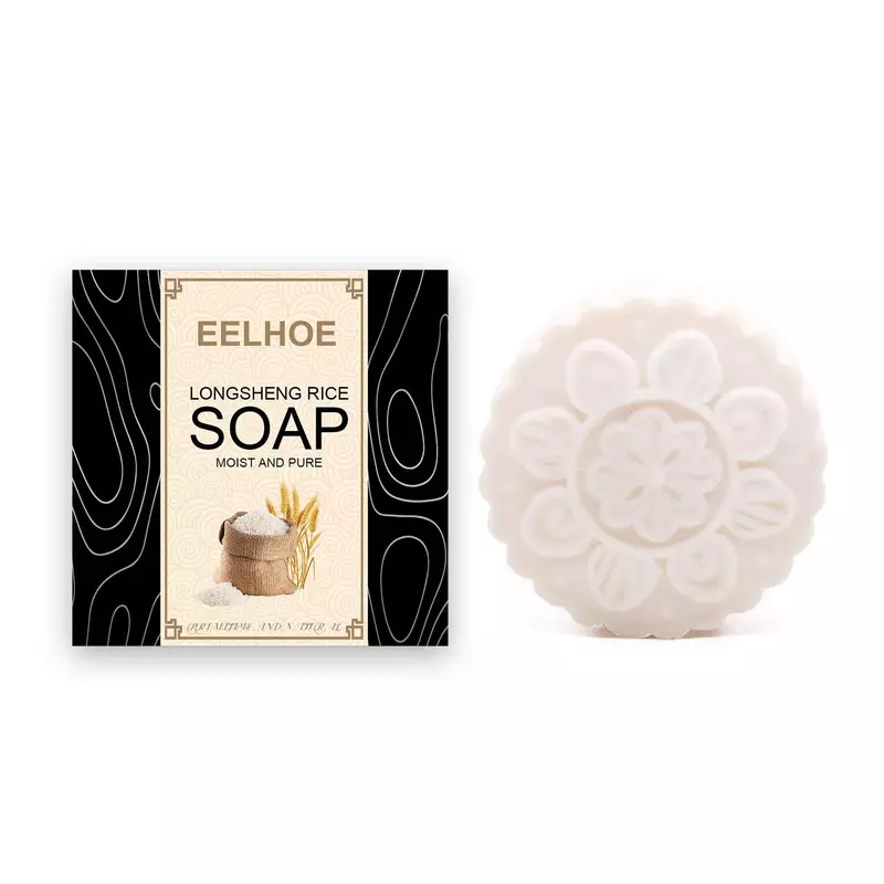 EELHOE-Barra de jabón Shamppoo de arroz Original, jabón acondicionador para el cabello seco, champú nutritivo anticaída para el crecimiento del cabello