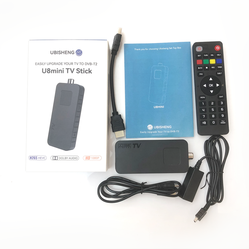 UBISHENG-receptor de televisión Digital terrestre DVB-T2, sintonizador DVB C H.265, 1080p, HD, U8mini, Italia, Polonia, T2