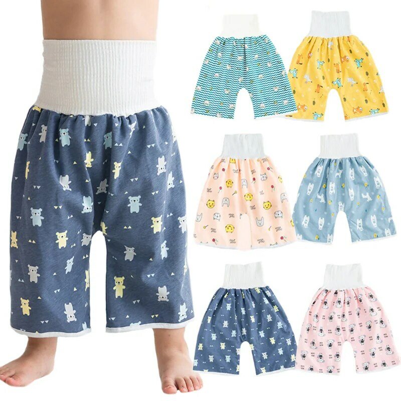 Pantalones de pañales impermeables para bebé, falda para entrenamiento de orinal, pañal cómodo, corto para niños y niñas, ropa de cama para dormir