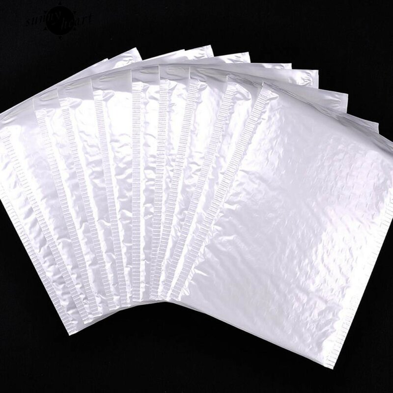 Bolsas de sobres de burbujas blancas, sobres de espuma acolchados impermeables, diferentes especificaciones, 10/30/50 unidades