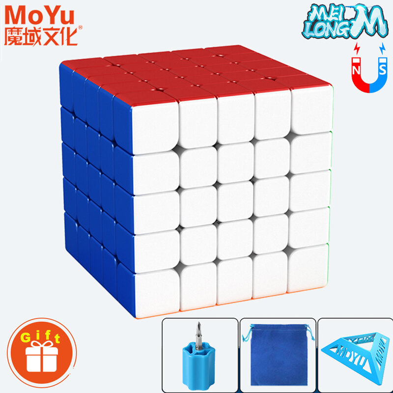 MoYu Meilong-Cube Magique Magnétique pour Enfant, 5 m, 5x5x5, Puzzle de Vitesse Professionnel, Jouet Fidget, Aimant 5x5, Cadeau