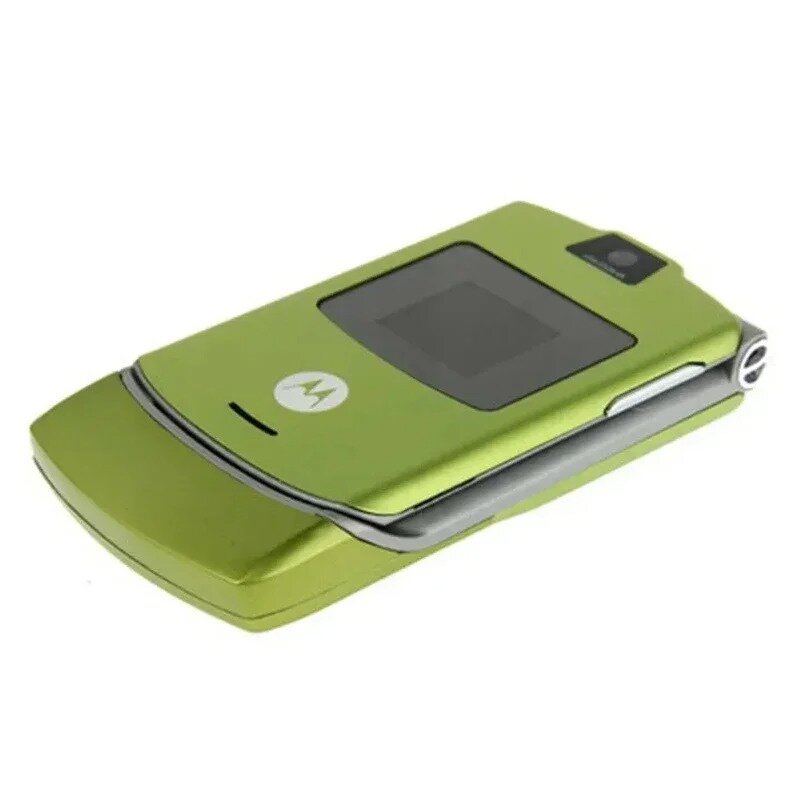 Motorola RAZR V3โทรศัพท์มือถือบลูทูธแบบฝาพับปลดล็อกที่มีคุณภาพสูงโทรศัพท์มือถือ GSM 1.23 MP กล้อง850/900/1800/1900