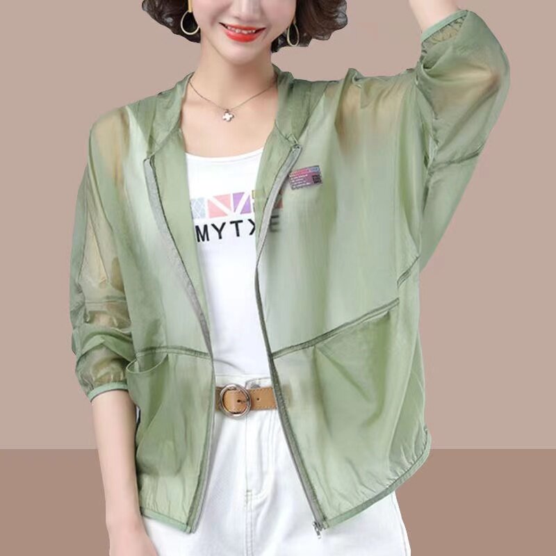 여성용 짧은 자외선 차단 코트, 한국 통기성 가디건, 자외선 차단 의류 재킷, 얇은 상의, 여름 2024 신상