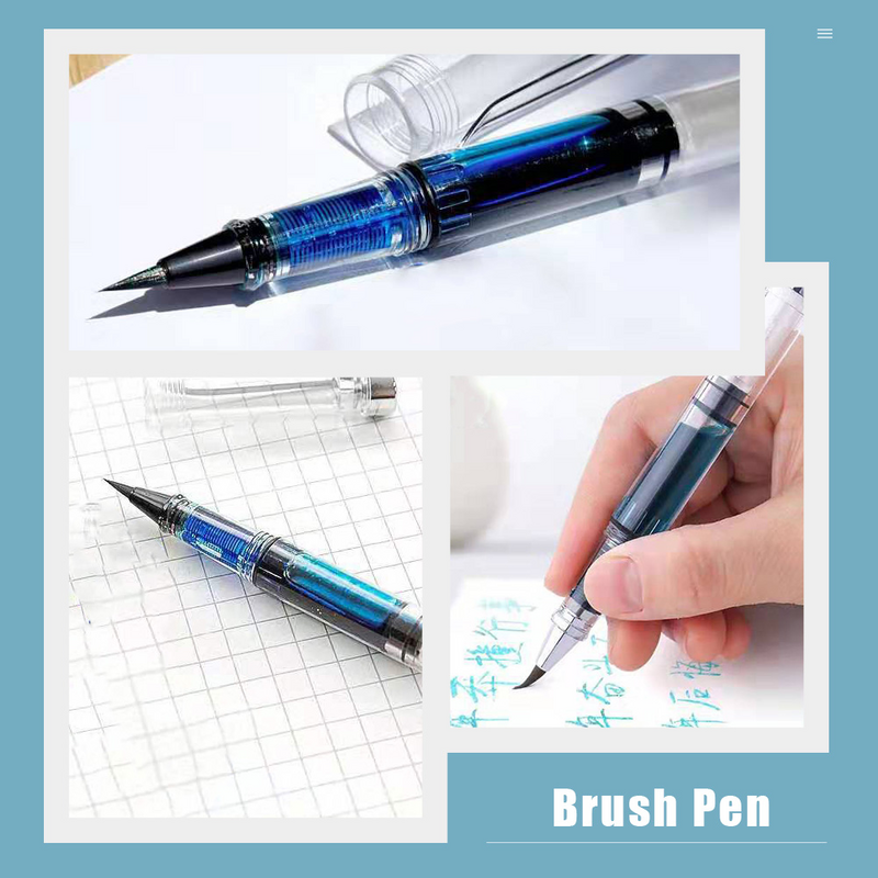 Caneta-tinteiro plástico portátil aquarela, canetas prática caligrafia, canetas escolares