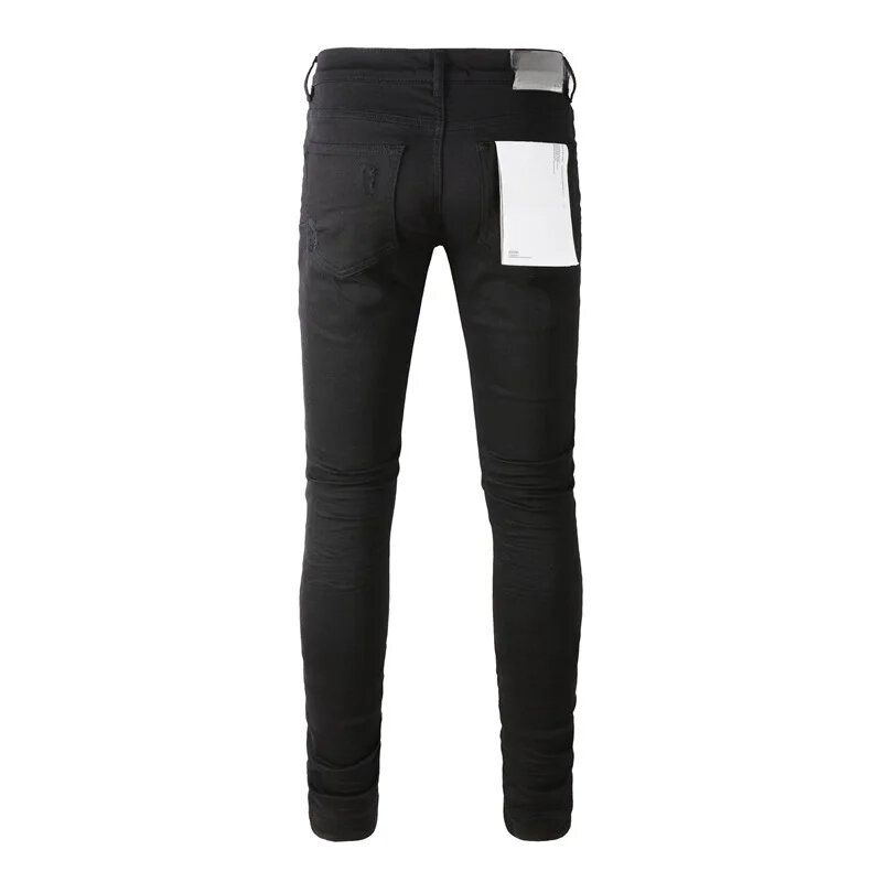 Jeans di marca ROCA viola moda High Street pantaloni in Denim Skinny a vita bassa di riparazione di alta qualità nera invecchiata