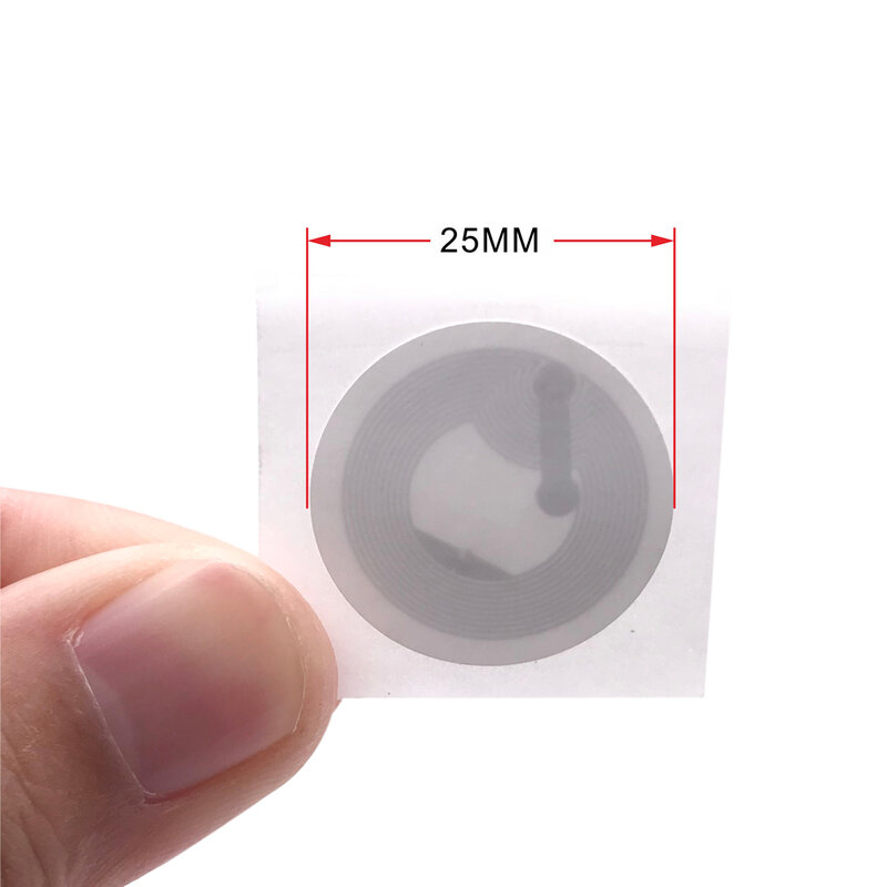 10 Buah Tag NFC Bening NTAG 213 Stiker untuk iPhone 13.56 MHZ 25Mm Chip Label Universal Tag RFID dan Semua Ponsel NFC 144 Byte