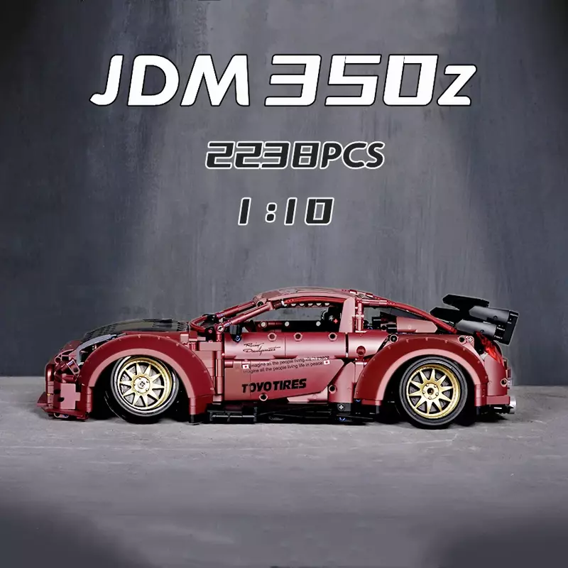 JDM Turbo 350z Control remoto por aplicación, coche deportivo GTRS Compatible con MOC, bloques de construcción, ladrillos, accesorios de tecnología, Juguetes