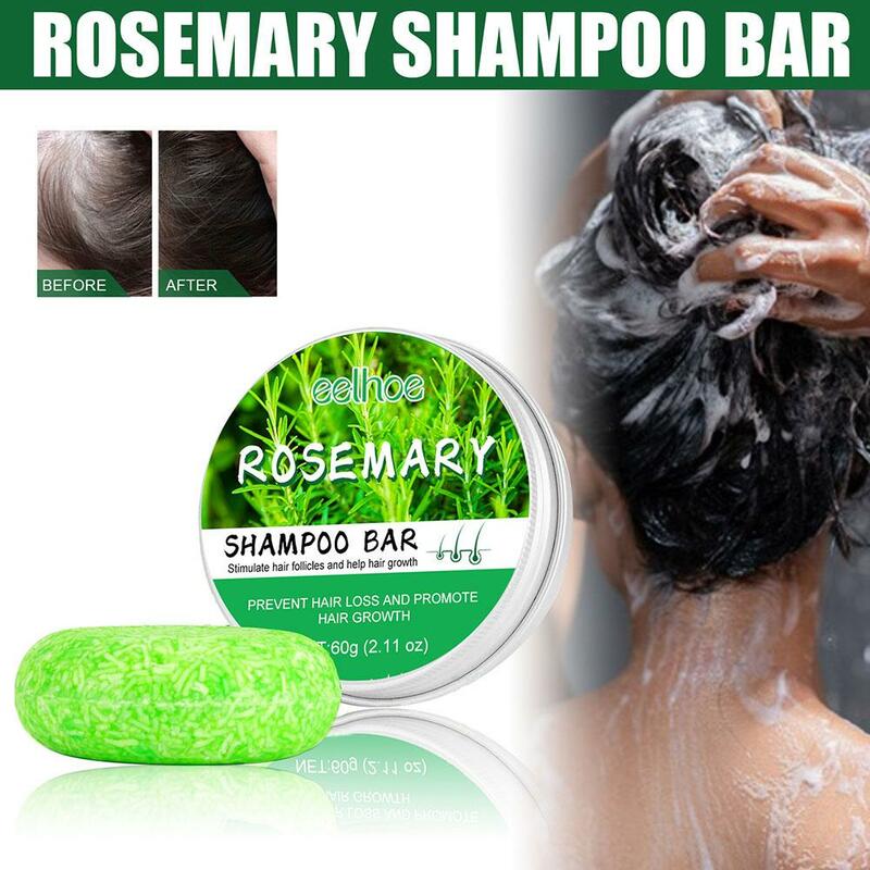 Shampoing au romarin pour repousse des cheveux, barre de nettoyage en profondeur, réparation des cheveux endommagés, soins de beauté pour cheveux traités, cheveux secs et abîmés, W1F6