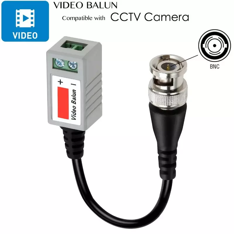 20pcs AHD/CVI/TVI Twisted BNC CCTV Video Balun passive Transceivers UTP Balun BNC Cat5 CCTV UTP Video Balun up to 3000ft Range